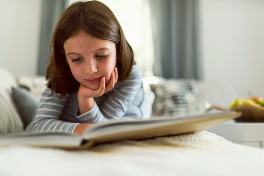 girl reading a book