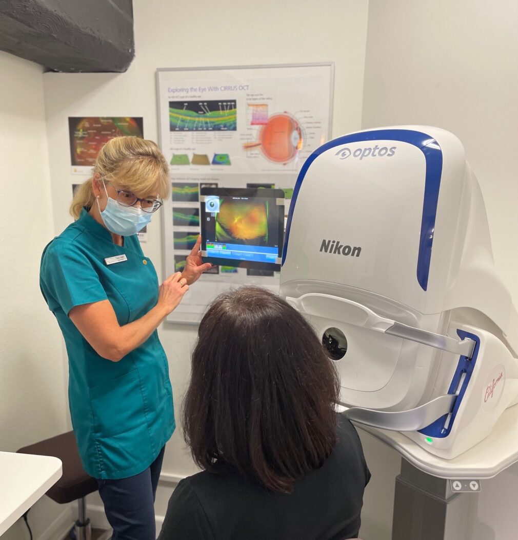 An eye examination at Walker and Campbell using Optomap OCT